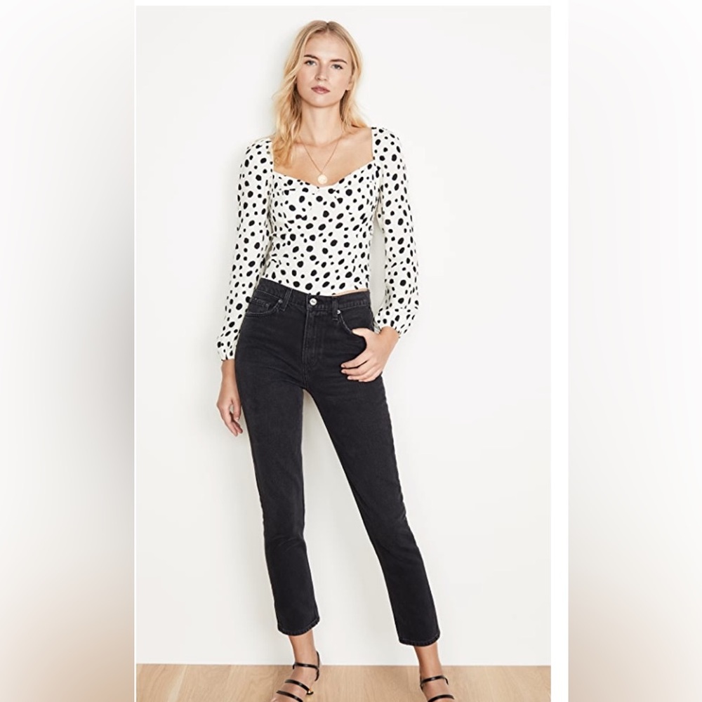 Reformation high rise black julia cigarette jeans size 24 straight leg jeans